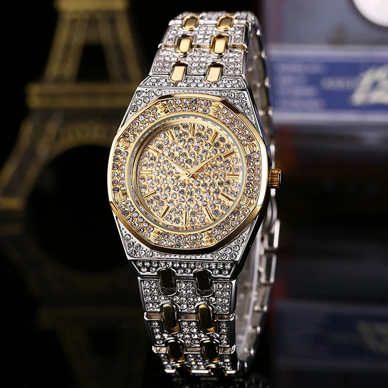 

New Fashion Luxury Men Watches Bracelet Bling Iced Crystal male clock Analog Quartz Vogue Wrist Watch relogio masculino