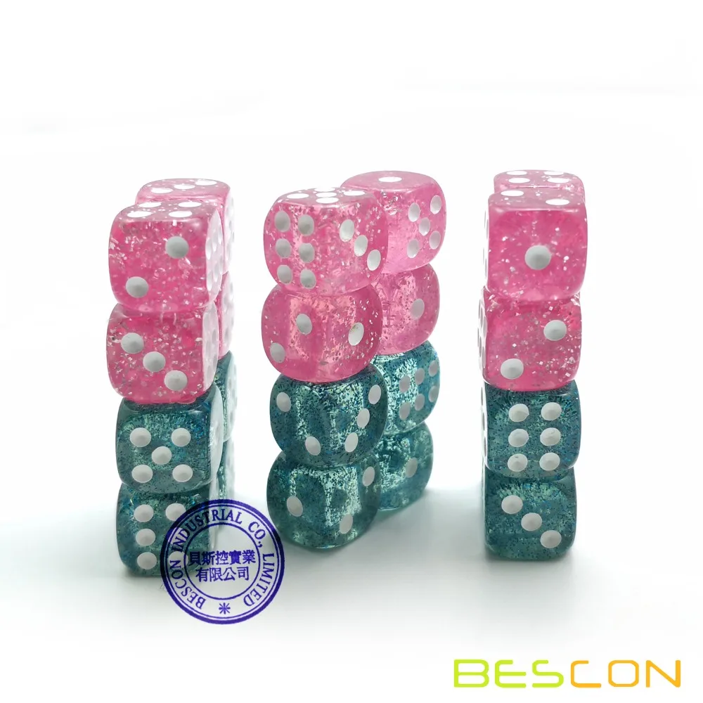 Набор из 24 штук в бархатном мешочке с кулиской Bescon блестящие кубики 6