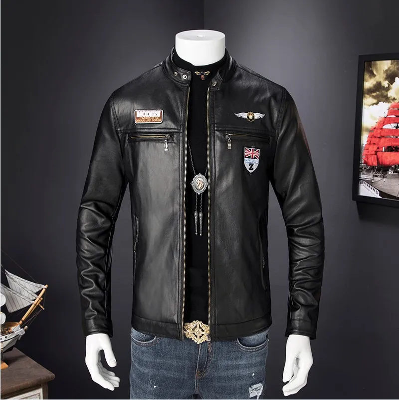 

Men's Youth Slim Korean Jacket Spring Tide Men's PU Leather Clothing