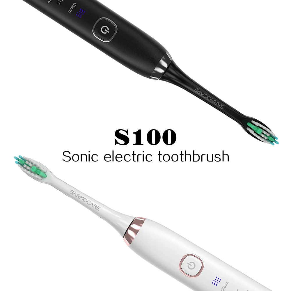 Ультра звуковая электрическая зубная щетка S100, беспроводная перезаряжаемая батарея IPX7, водонепроницаемое индуктивное зарядное устройство, светодиодный индикатор, 5 моделей
