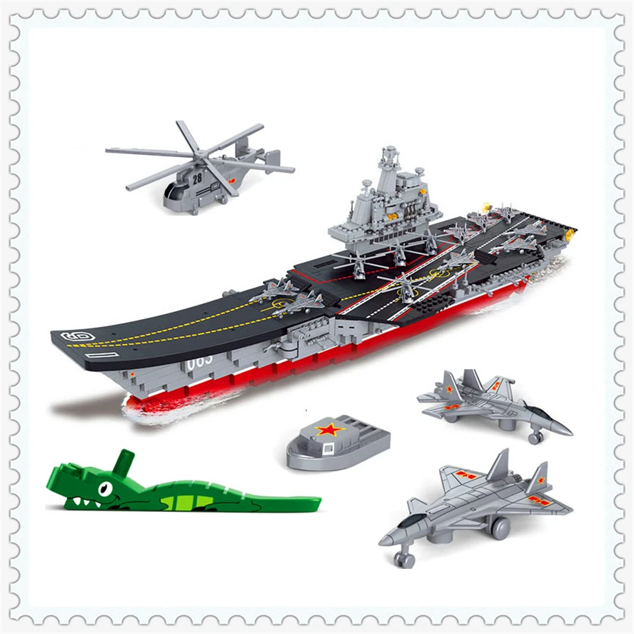 

1059Pcs Building Block Compatible Legoe Toys Military Carriers Aircraft Warship SLUBAN B0399 Gift For Children