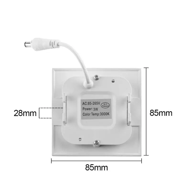 3 Вт/4 Вт/6 Вт ультратоная обшивка Встраиваемая 2835 15 светодиодов квадратная подсветка панели лампа полезный для дома и кухни вход кабинет
