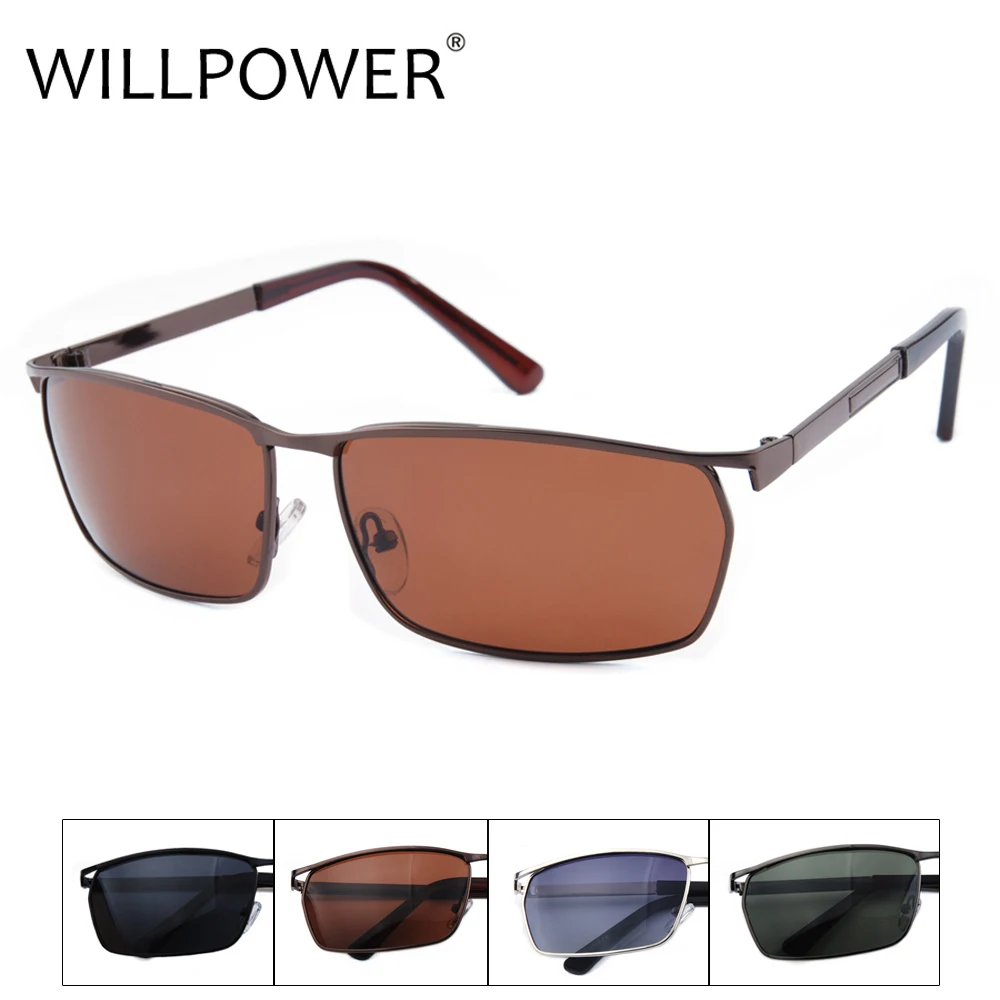 

WILLPOWER Square Polarized Sunglasses Men Brand Designer Drving Sun Glass Smoke Polarized Lens Vintage UV400 Protection Eyewear