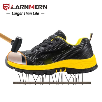 

LARNMERN Men Safety Shoes Steel Toe Work Job Mesh Casual Breathable Outdoor Anti-Puncture Fashion Footwear Combat Ankle Boots