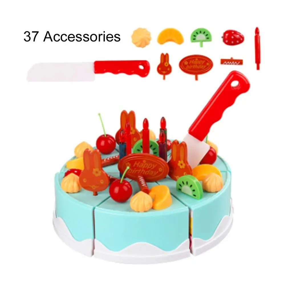 Children Kids Kitchen Toys DIY Cutting Birthday Cake Pretend Play Food