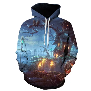 

2018 New Fashion Hoodie halloween Scary scarecrow and pumpkin lantern Fuuny 3d Print Men's Women's Hooded Sweatshirt size S-6XL