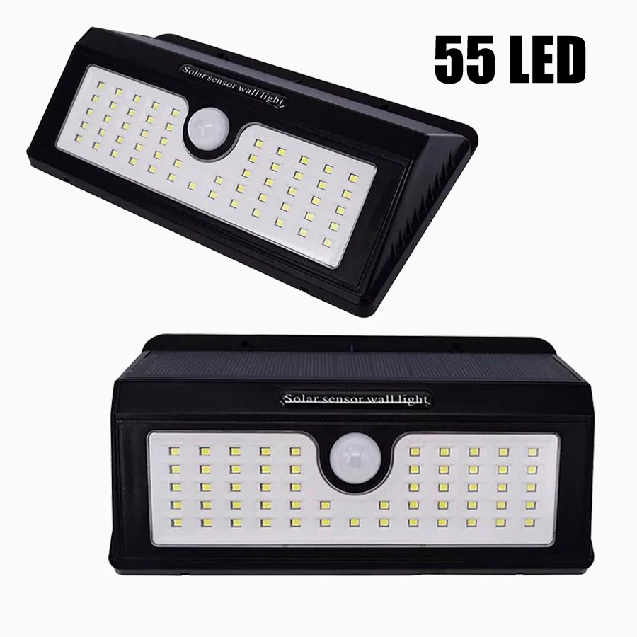 

55LED Solar senor night light Intelligent induction lamp waterproof outdoor light Solar charging in the daytime floodlight