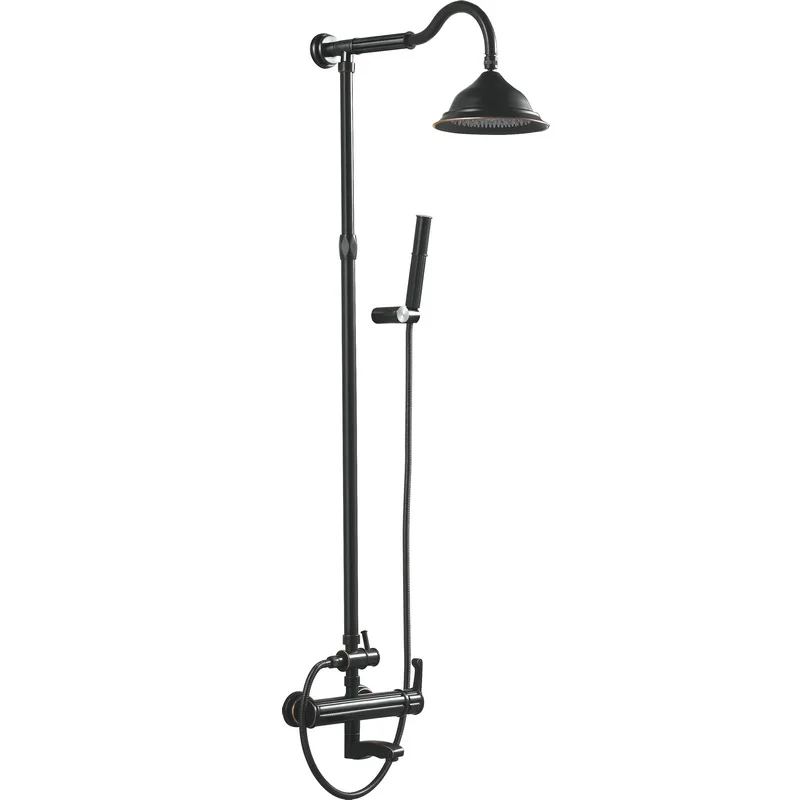 

VIBORG Luxury Brass Wall-mounted Single Lever Rain-style Rainfall Bath Shower Faucet Mixer Tap Complete Set, VBM1055-ORB