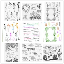 DIY Transparent Silicone Seals Stamp Forest Wish Sentences Animal Elk Clear Stamps for Photo Album Cards Stamp Decoration Gift