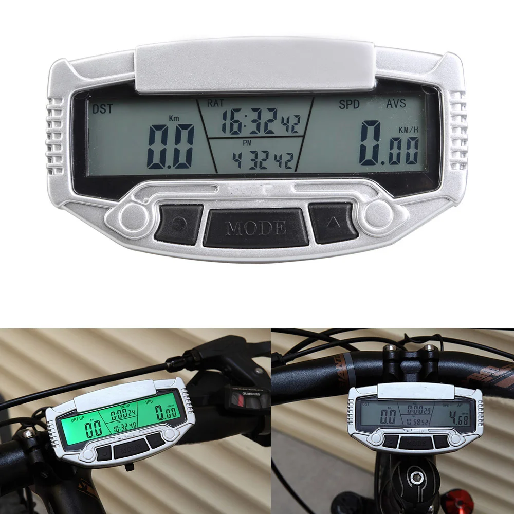Digital LCD Backlight Road Bike Computer Speedometer Stopwatch Odometer