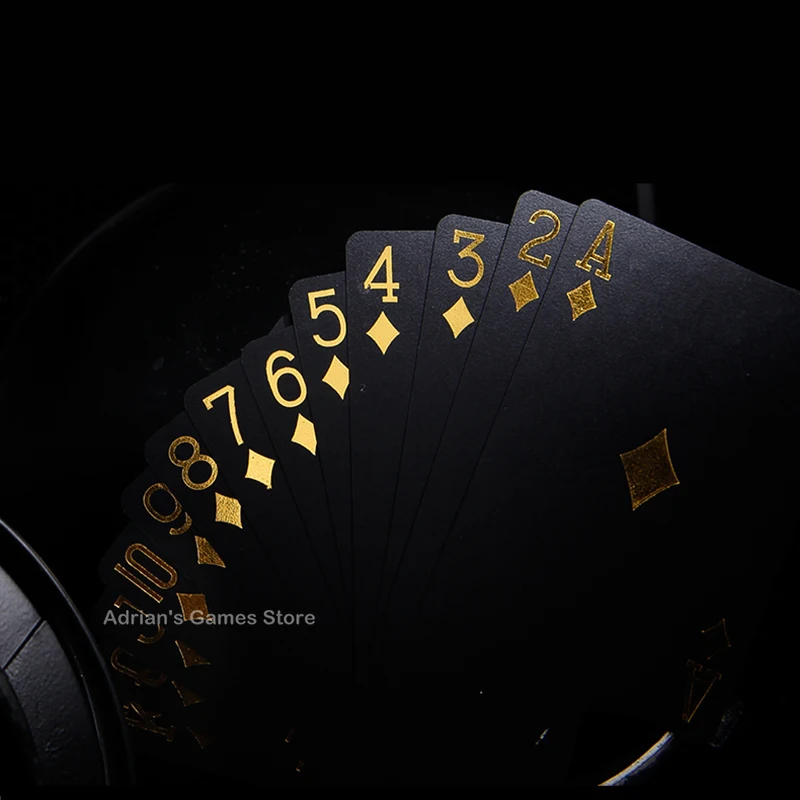 Bronzing Black Golden Plastic Poker Cards Waterproof Cardistry PVC