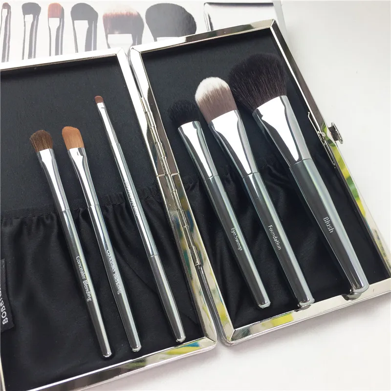 Bd beauty металлическая ручка 6 кистей набор для путешествий высокое качество лица и
