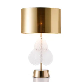 

Creative glass crystal leaves desk lamp gold table lamps living room bedroom bedside decorative lamps ZA81230