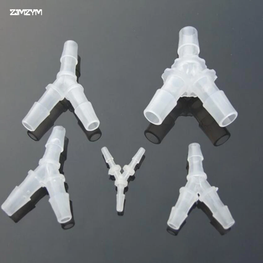 

5pcs/set 3.5-15.8mm Y Type Hose Equal Tee Plastic Hose Water Pipe Connectors 9 Sizes Aquarium Pipe
