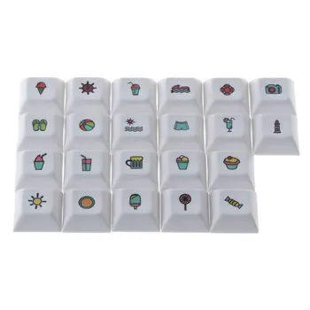 

DSA Profile Personality 22 Keyboard Keycap Dye Sublimation PBT Key Cap Hat for PC Computer Notebook Use Supplies 2 Colors C26