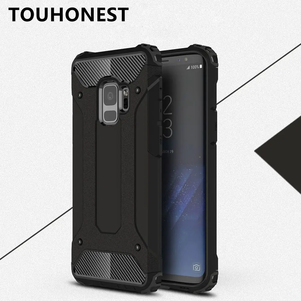 

TOUHONEST Anti-Shock Pattern coque Fundas Shockproof Case For Samsung Galaxy S9 Back Armor Phone Bags For Samsung Galaxy S9 plus