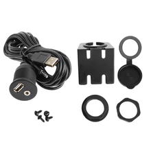 1m/2m Car Dash Board Mount 3.5mm USB 2.0 AUX Socket Extension Lead Panel Cable