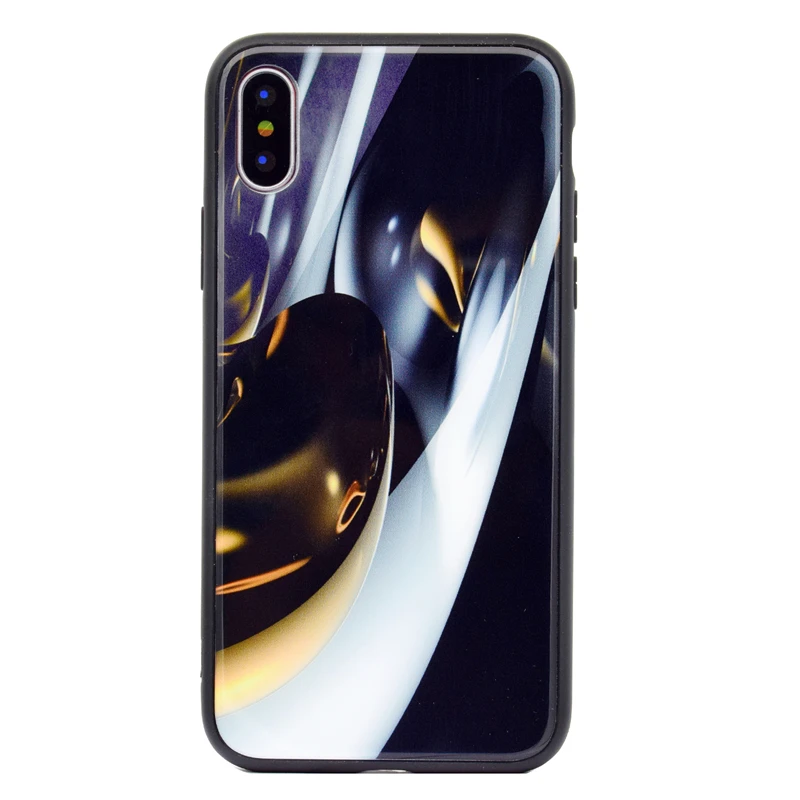 Luxury Abstract Back Tempered Glass Phone Case for iPhone 7 8 6s Plus Silicone Hard Clear Soft TPU Cover 6 X 10 |