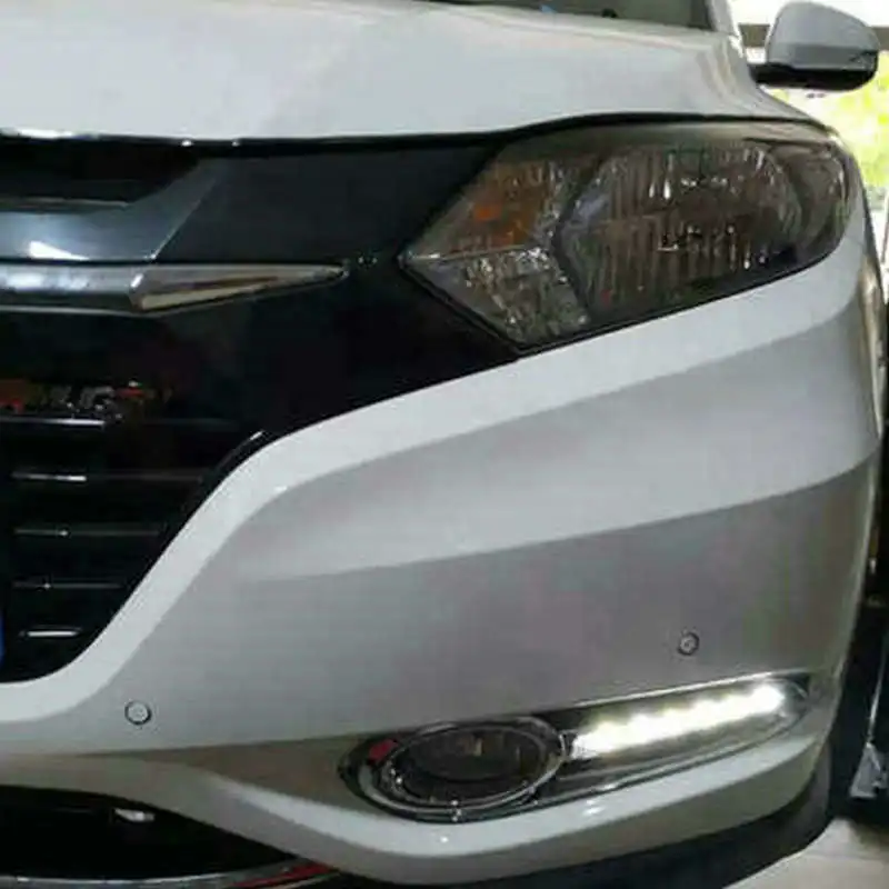Для Honda HR-V вариабельности сердечного ритма 1 пара DRL Vezel Габаритные огни колпак противотуманных фар фары 12V дневной свет