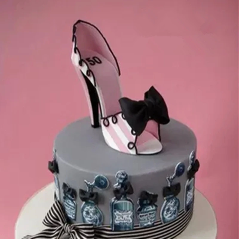7pcs Set High Heel Shoe Cake Mould Sugar Craft Fondant Molds Plastic High Heel Shoe Cake Mould Big Size Pink Color Baking Tools Baking Tools Fondant Moldssugar Craft Aliexpress