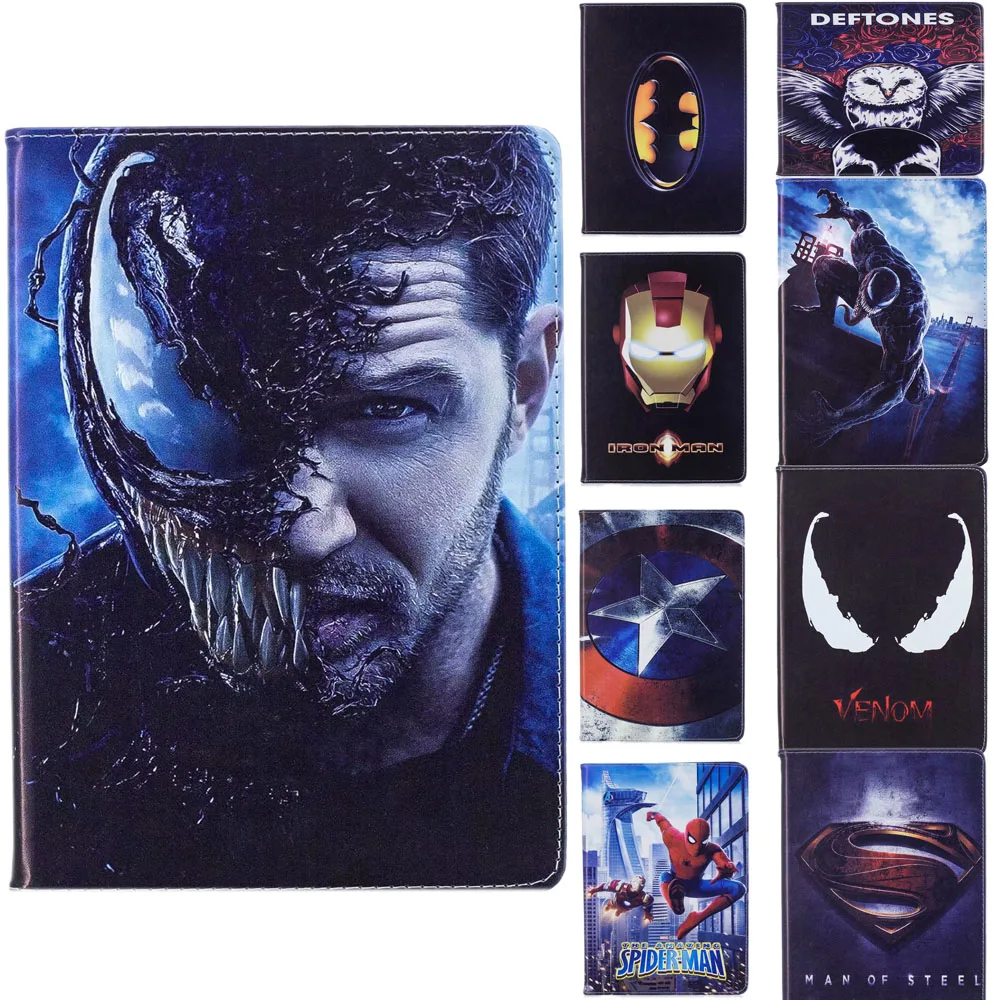 

For Superhero Ironman Batman Cover For Apple New iPad 9.7 2017 2018 Case Leather ProtectiveFor iPad Air 1/2 iPad 5/6