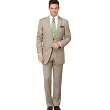 Индивидуальный заказ бежевый Для мужчин костюмы Slim fits из трех предметов Костюмы Смокинги свадебный костюм Бизнес(куртка+ брюки+ жилет
