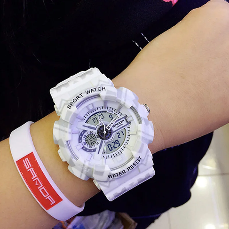 

Digital Watches Women New Fashion LED Luminous Dual Display Ladies Wristwatch Casual Sports Montre Femme Relogio Feminino 2019