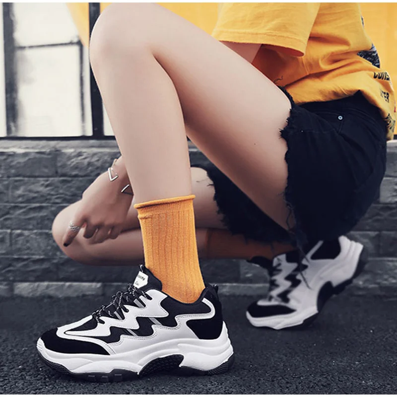 TINO KINO/женские кроссовки со шнуровкой из сетчатого материала; сезон осень; Повседневная дышащая обувь на платформе; женская модная обувь