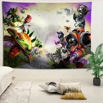 

Custom Plants V.S. Zombies Printed Tapestries Beach Towel Yoga Mat Blanket Wall decoration Boho Decor Tapestry More Size