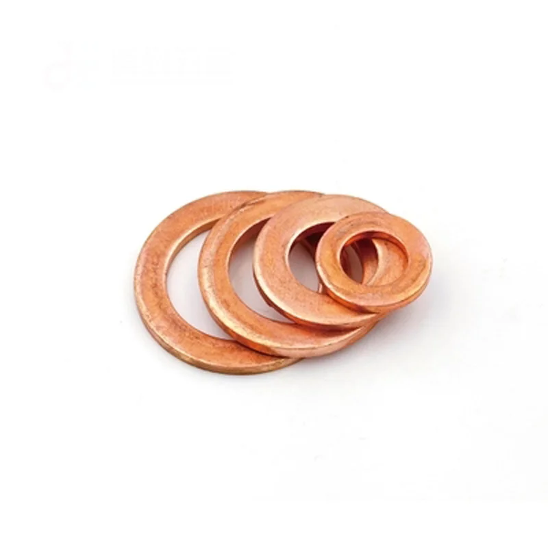 

10pcs Copper washer inner diameter M12 outer diameters M19-26 flat gasket marine table gasket Watts meson Thickness 0.5mm-3mm