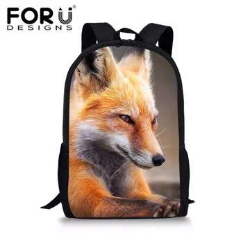 

FORUDESIGNS Red Fox Printing School Bags for Teenager Girls Boys Cute Schoolbag Students Book Bags Kids Casual Soft School Bags