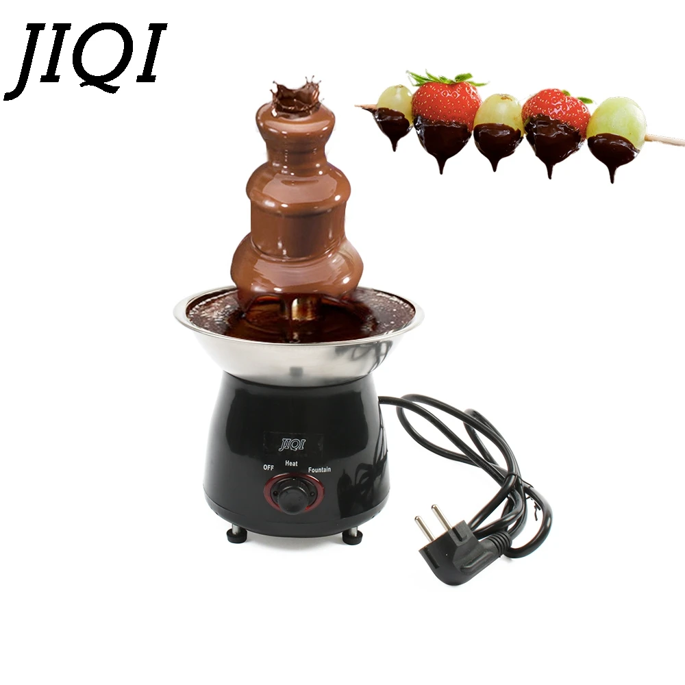 JIQI DIY 3 уровневые шоколадные фонтаны мини фонтанчик из нержавеющей стали с