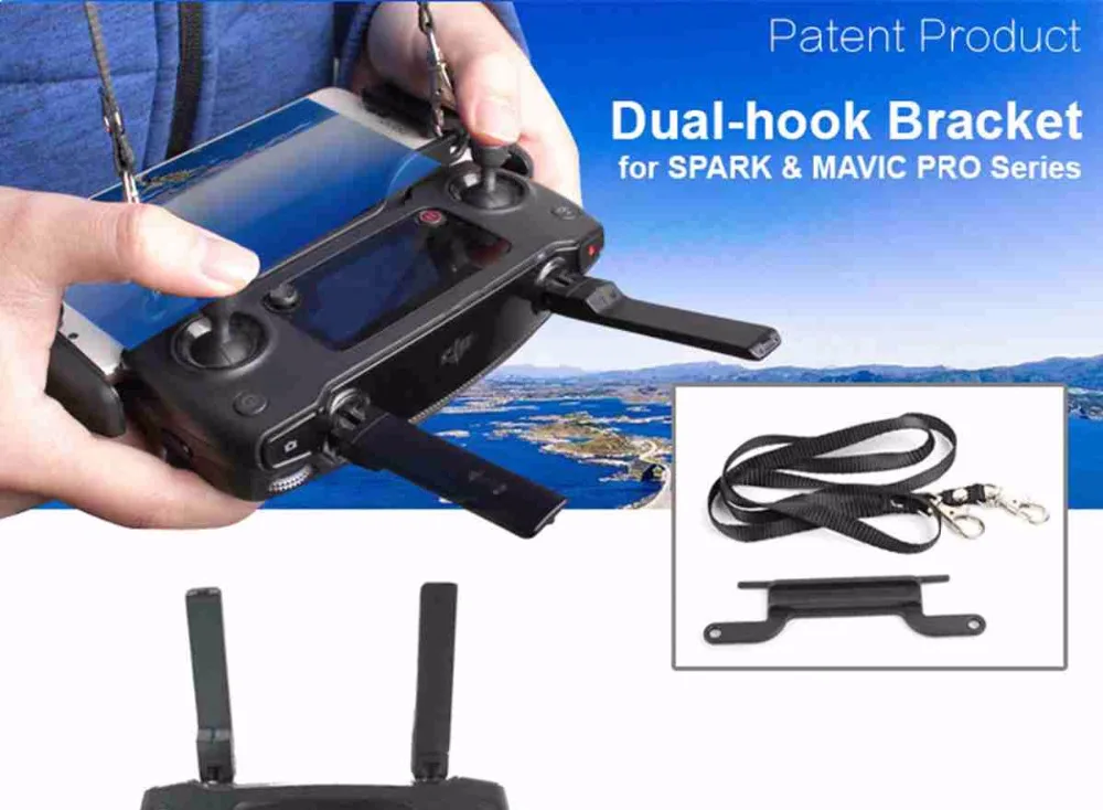 Пульт дистанционного управления с двойной подвеской для DJI Mavic 2 PRO Zoom Mavic Air Spark Hook Bracket Lanyard ремень плечевой ремень для шеи