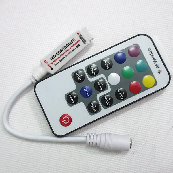 

LED Fast shipping Advanced Mini RF Wireless RGB Controller & Remote For 5050 3528 RGB LED Strip DC5V-12V