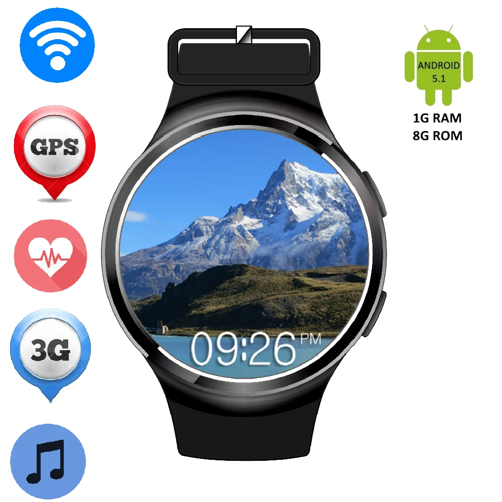 Android 5 1 Sport Smart Wrist font b Watch b font ZW24 3G Heart Rate Fitness