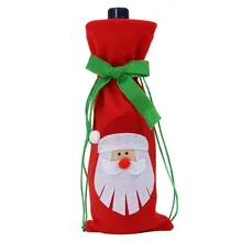 Горячая Распродажа, высокое качество, украшения для куклы, набор для галстука, Декор, Санта, северный олень, новогодняя елка, Рождественская Крышка для бутылки, для рождественской вечеринки, USPS