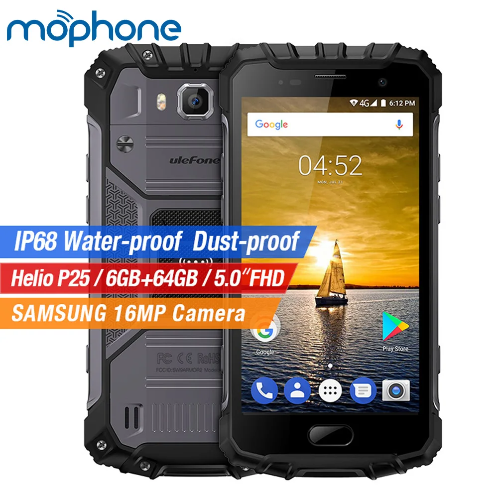 bilder für UleFone Rüstung 2 IP68 tri-beweis Smartphone 4G 5,0 "MTK Helio P25 Octa-core Android 7.0 6 GB + 64 GB 16.0MP + 13.0MP 4700 mAh Handy bilder für UleFone Rüstung 2 IP68 tri-beweis Smartphone 4G 5,0 "MTK Helio P25 Octa-core Android 7.0 6 GB + 64 GB 16.0MP + 13.0MP 4700 mAh Handy
