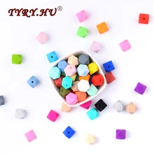 TYRY.HU 10Pcs Silicone Hexagon Beads 14mm Baby Teething Beads BPA Free Baby Teethers DIY Necklace Pacifier Chain Accessories