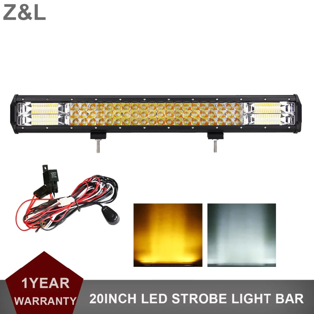 

20INCH STROBE LED LIGHT BAR 12V 24V COMBO FLASH WARNING HEADLIGHT CAR SUV TRAILER 4WD ATV UTE RZR TRUCK BOAT 4X4 OFFROAD LAMP