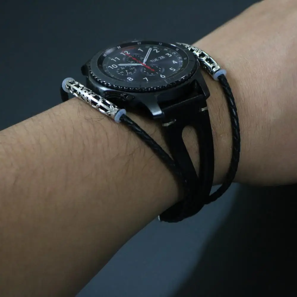 Ремешок из натуральной кожи для Amazfit Pace Stratos 2 винтажный ремешок часов Samsung Galaxy 46 мм