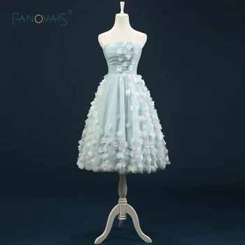 

Gorgeous Handmade High Quality Strapless Ball Gown Princess Lovely Real Pictures Ball Gown Short Tulle Cocktail Dress ASAC01