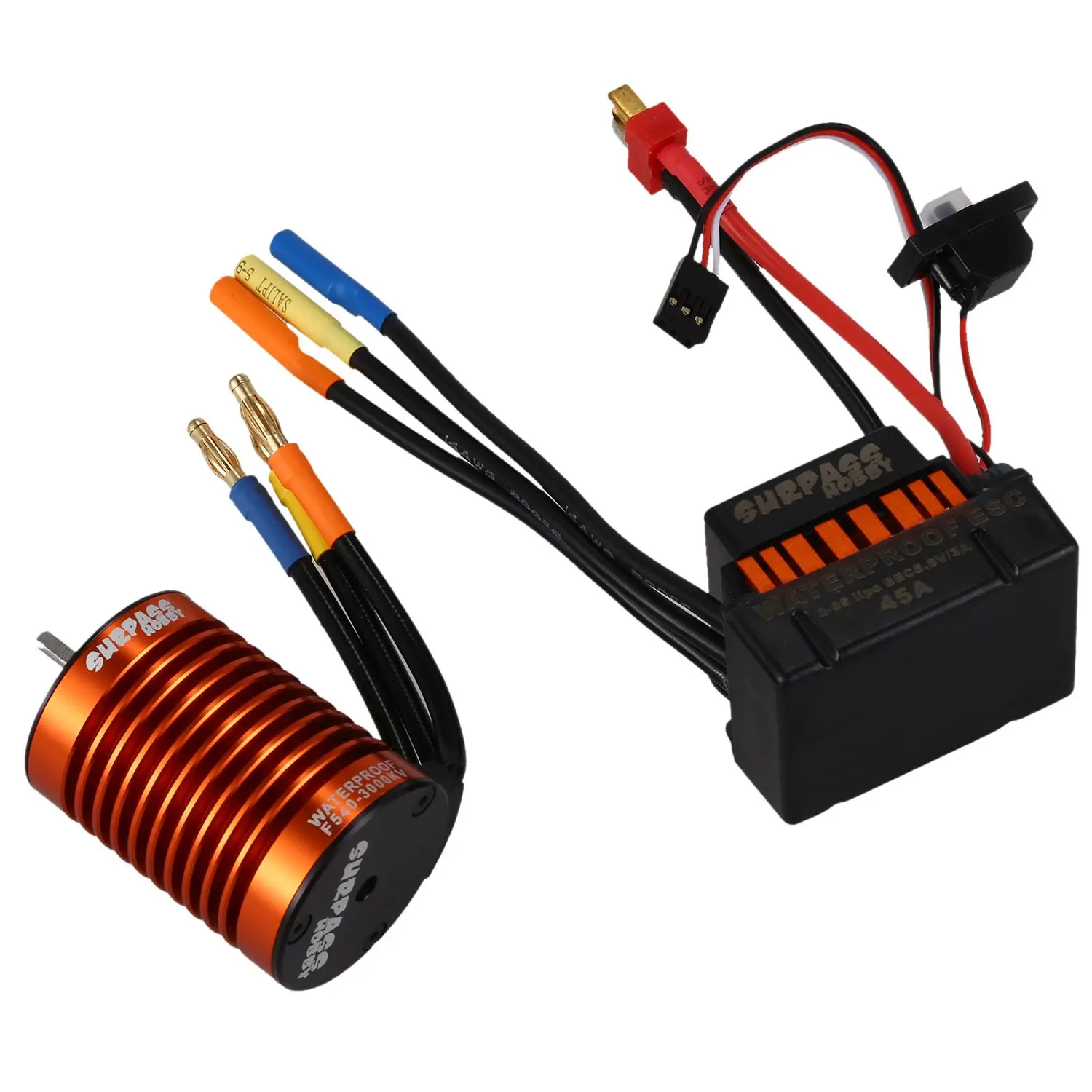 

WOTT SURPASS HOBBY Upgrade Waterproof F540 3000KV Brushless Motor with 45A ESC Combo Set for 1/10 RC Truck