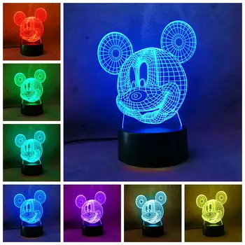 

new 3D Mickey Minnie Elsa Donald Duck Kid LED Lamp Night Light 3D illusion Lamp Birthday Christmas Child Gift Table Desk Lamp