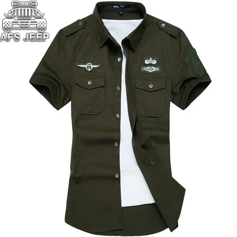 Air Force One Shirt Men Short Sleeve 100% Cotton Plus Size 5XL Army ...