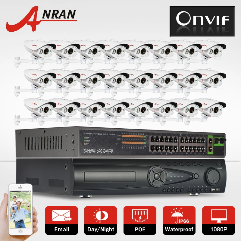 

9TB HDD 24CH 1080P Network IP Camera security System Onvif POE HD Night Vision Outdoor P2P Video Surveillance POE CCTV Cam Kit