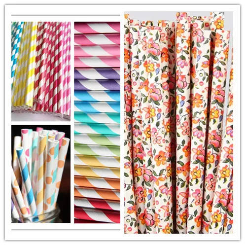 

2500pcs Free FEDEX high quality paper straws with 193 colors of stripe polka dot Star Two stripes chevron party Wholesale straw