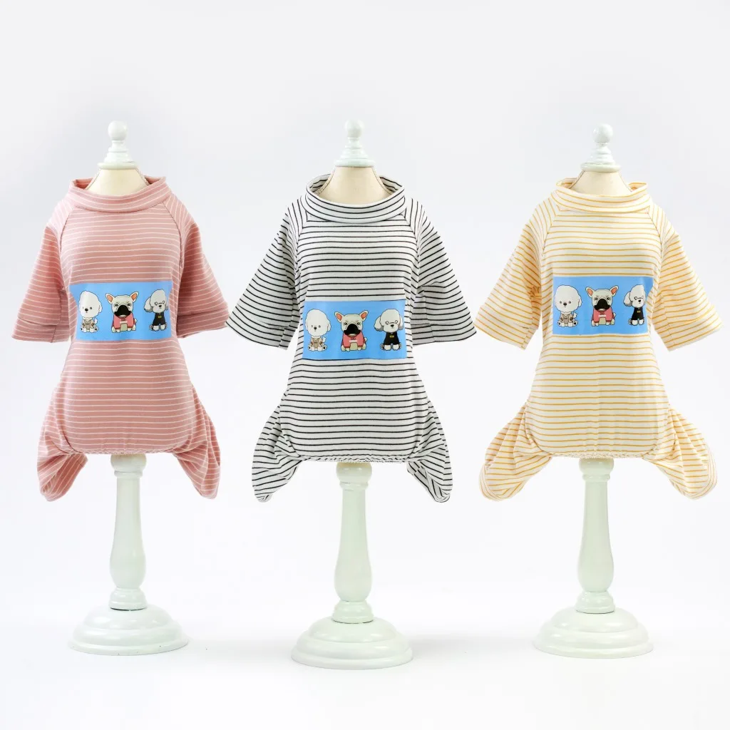 

Dog Clothes for Small Dogs Cotton Jumpsuit for Chihuahua Yorkie Pajamas Striped Overalls for Dogs French Bulldog Puppy Clothing