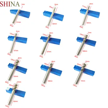 

SHINA 10Pcs/set 2-12mm HSS Straight Shank 4 Flute Cutter End Mill Four-Flute Spiral Bit CNC Drill Bit Tool 6542 High Speed Steel