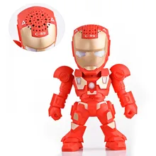 Portable Mini Speaker C-89 Iron Man Bluetooth Speaker with LED Flash Light Arm Robot Wireless Subwoofers TF FM USB Card