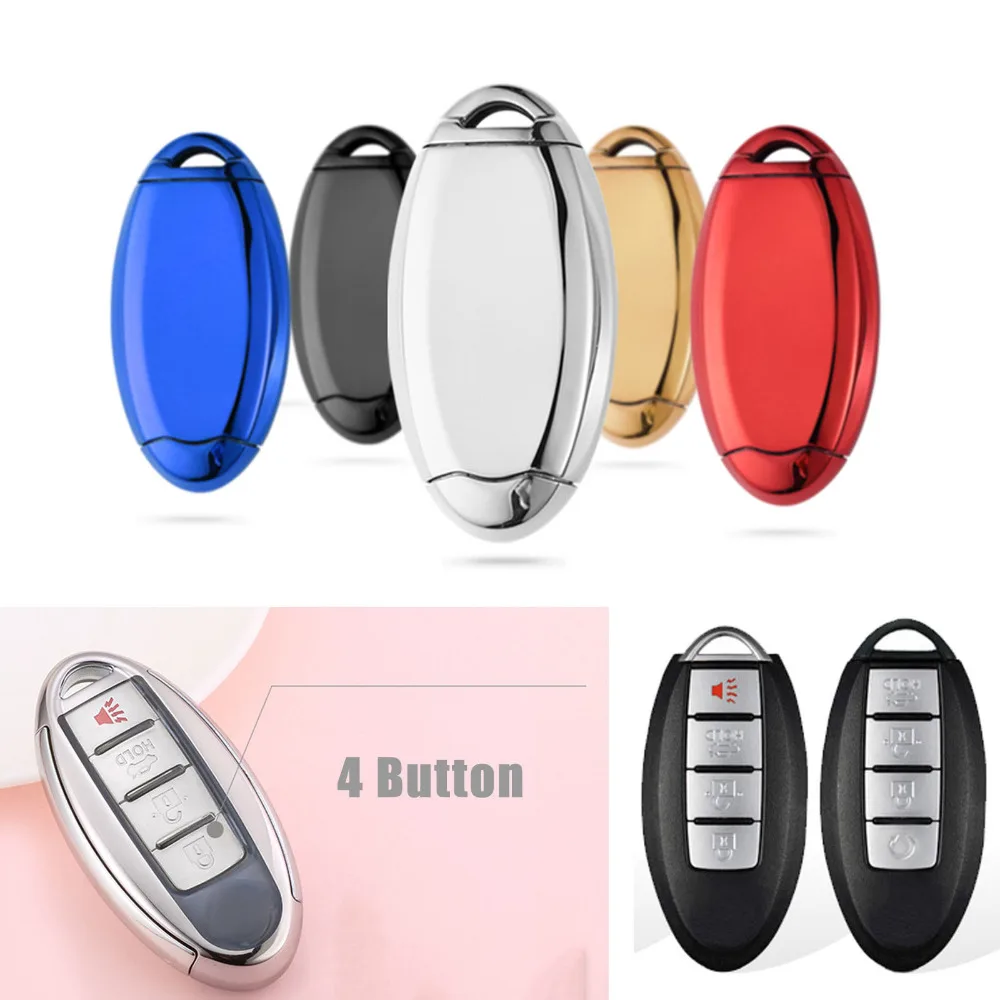 

1 Pcs Car Keys Cap Cases FOB Cover Soft TPU Remote Chain For Nissan Armada Rogue GTR Murano Infiniti